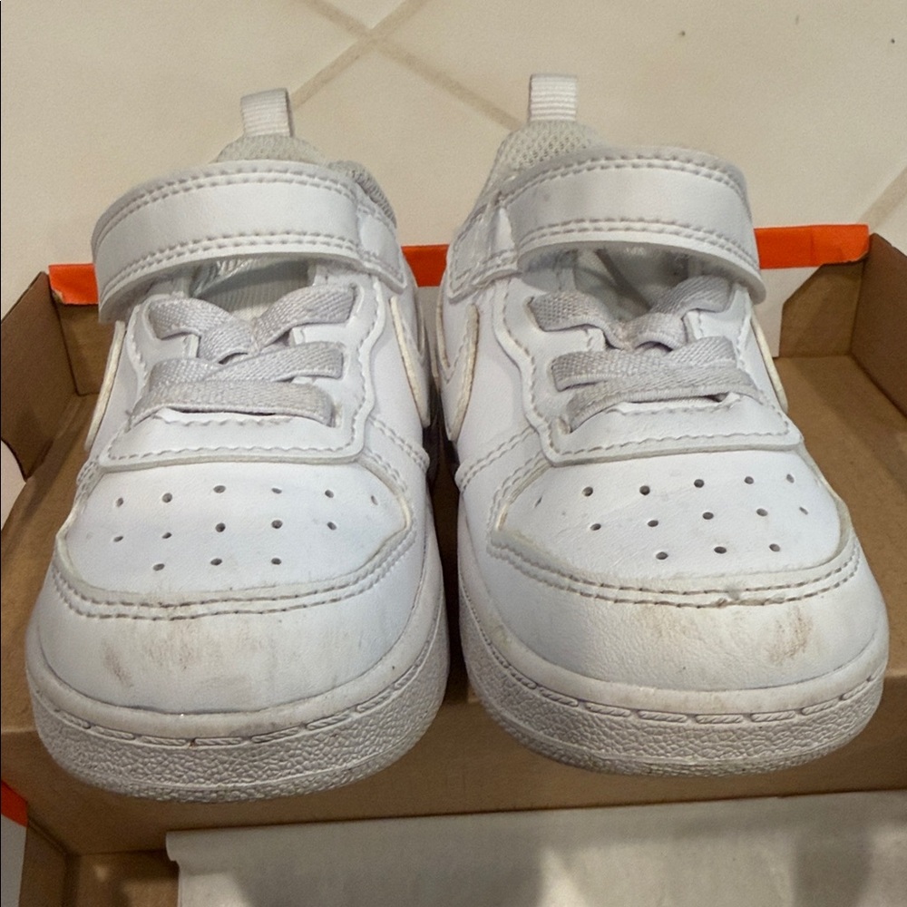 Kids White Sneakers - Picture 2 of 10